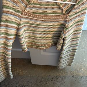 Altar'd State Multicolor Striped Cropped Sweater